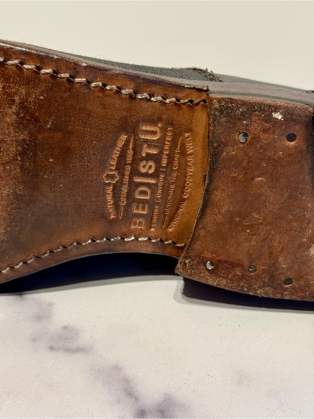 BED|STU Eden Distressed Gray Leather slip-on Loafers Cobbler Series (size 8.5) - Picture 6 of 16